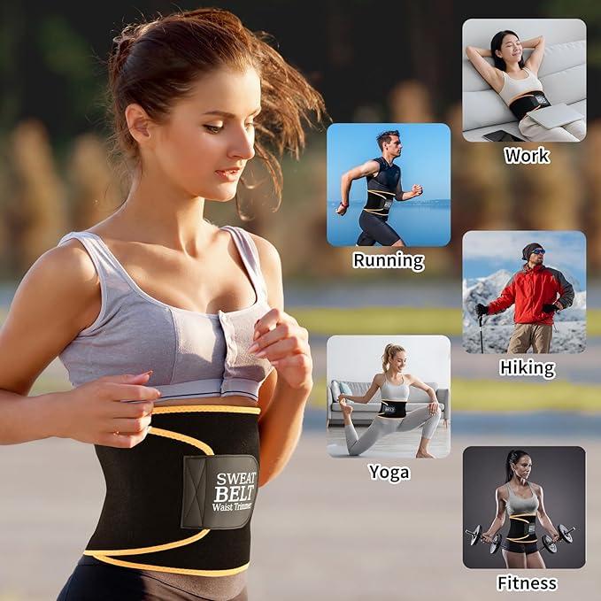 kissleaf Sweat Waist Trainer for Women and Men, ComfUSXY-YD21-Mortable Waist Cincher Sweat Belt