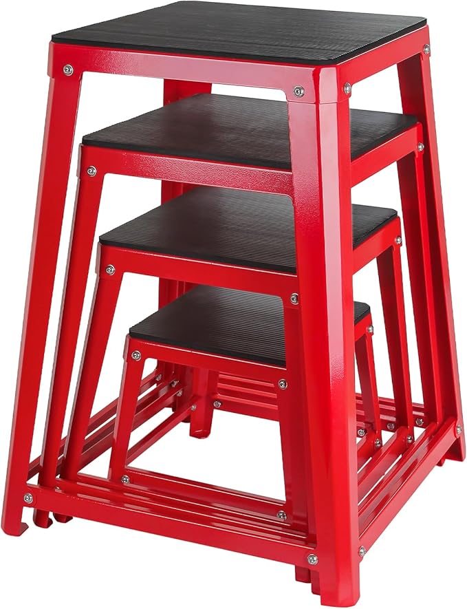Steel Plyometric Jump Box, 18 Inch High Anti-Slip Plyo Box for Home Gym Conditioning and Strength Training