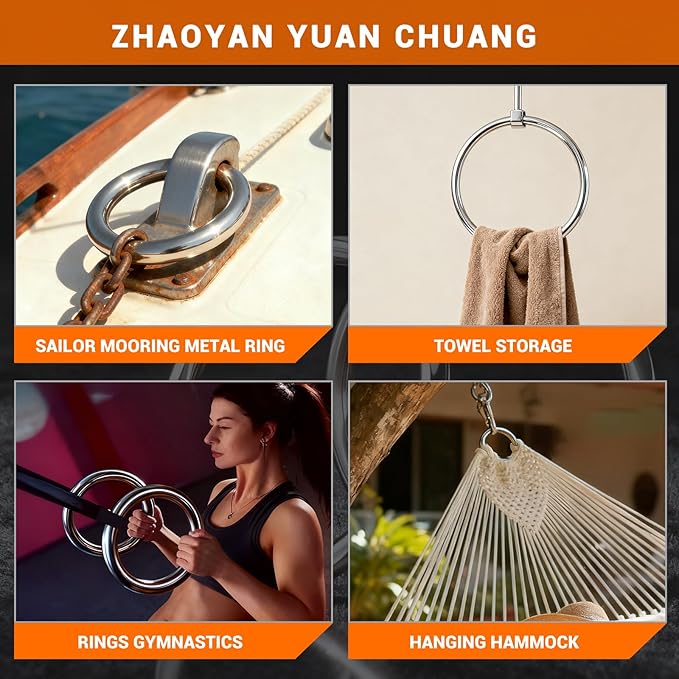 0.98 inch Metal O Rings,Stainless Steel Round Ring Buckles 5/32" Wire Diameter,metal rings for crafts,Solid Welded Loop(16, ID5/32*D0.98(25mm))