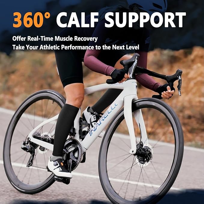 CTHH 3 Pairs Calf Compression Sleeves for Men & Women – Footless Compression Socks Leg Sleeve Support for Shin Splints