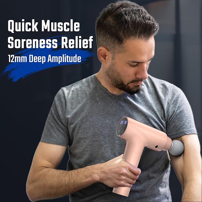 cotsoco Massage Gun Deep Tissue, Muscle Massage Gun Back Massager for Pain Relief, 20 Speeds Handheld Electric Massager Tool with Silent Brushless Motor, Suitable for Gym Office Home Travel