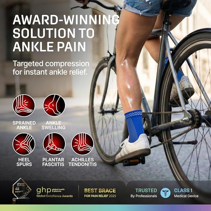 Modvel Ankle Brace for Women & Men - Compression Ankle Sleeve & Foot Brace, Right Left Ankle Support for Sprained Ankle, Achilles Tendonitis, Plantar Fasciitis Relief, Running Basketball Soccer