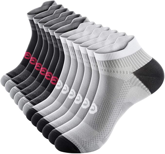 PAPLUS Compression Socks for Men & Women, 2/4/6 Pairs Ankle Running Socks with Arch Support, Ankle Support, Plantar Fasciitis