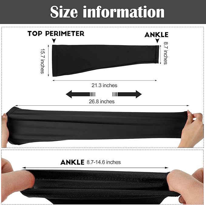 Skylety Leg Sleeves Compression Long Knee Sleeve UV Protect for Men Women Sport Basketball Football