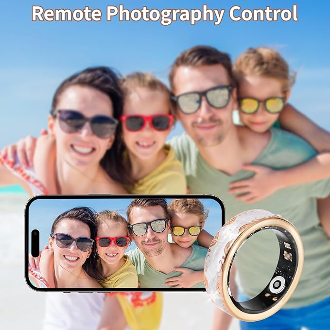 Smart Ring for Women-Men,Tracks Heart Rate, Sleep, SpO2, HRV. 128 Sports Modes, IP68 Waterproof, Gesture Control, No Subscription, iOS & Android Compatible (9)