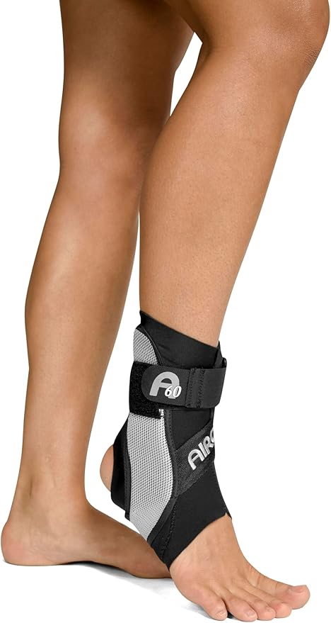 AIRCAST A60 Ankle Support Brace, Left Foot, Black, Medium (Shoe Size: Men's 7.5-11.5 / Women's 9-13)