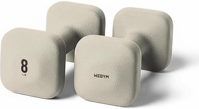WeGym SafeGrip Square Dumbbells with Anti Slip Handles, Aesthetic Free Weights for Home Workouts, Stable Design Prevents Rolling during Floor Exercises