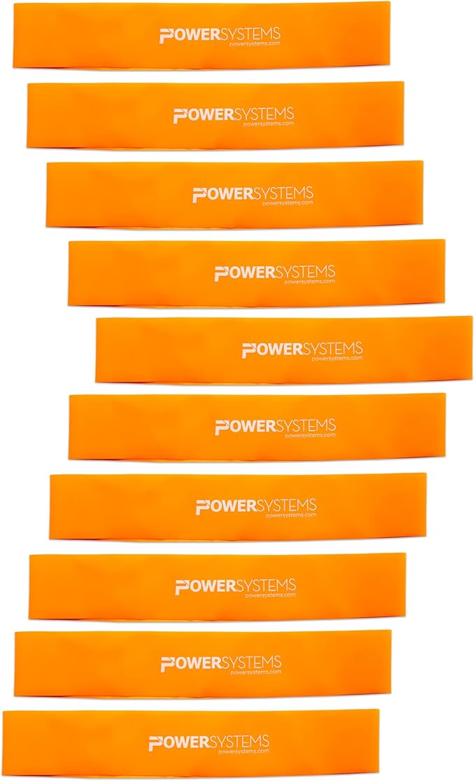 Power Systems Mini Versa Loops - Commercial Grade Resistance Bands for Physical Therapy, Strength & Fitness Training at Home or Gym - 10 Pack