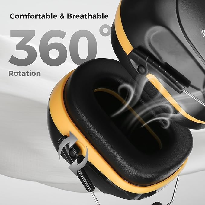 ProCase Noise Reduction Ear Muffs, Sound Proof Ear Protection, NRR 28dB Noise Cancelling Headphones for Adults Kids Autism, Hearing Protection for Shooting Gun Range Mowing -Orange