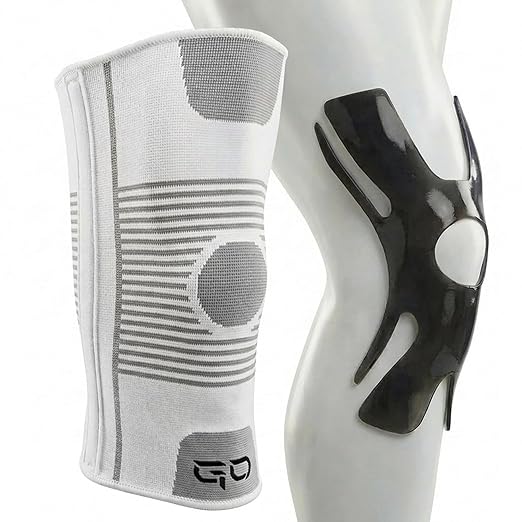 Kinesiology Knee Compression Sleeves - Professional Knee Support Braces for Men and Women for Joint Pain Relief, Swelling, ACL, MCL, FSA and HSA Approved (White, Medium)