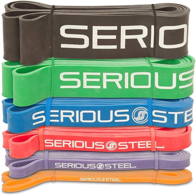 Serious Steel 41" Assisted Pull-up Band, Heavy Duty Resistance Band Sets, Stretching, Powerlifting, Resistance Training and Pull Up Assistance Bands