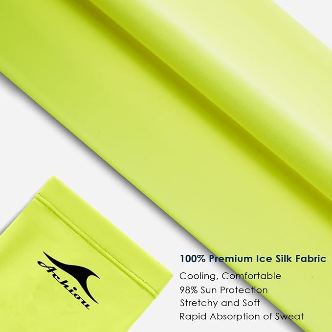Achiou Cooling Ice Silk Arm Sleeves, Summer UV Sun Protection Compression Sleeves UPF 50+ for Women Volleyball Youth Sports