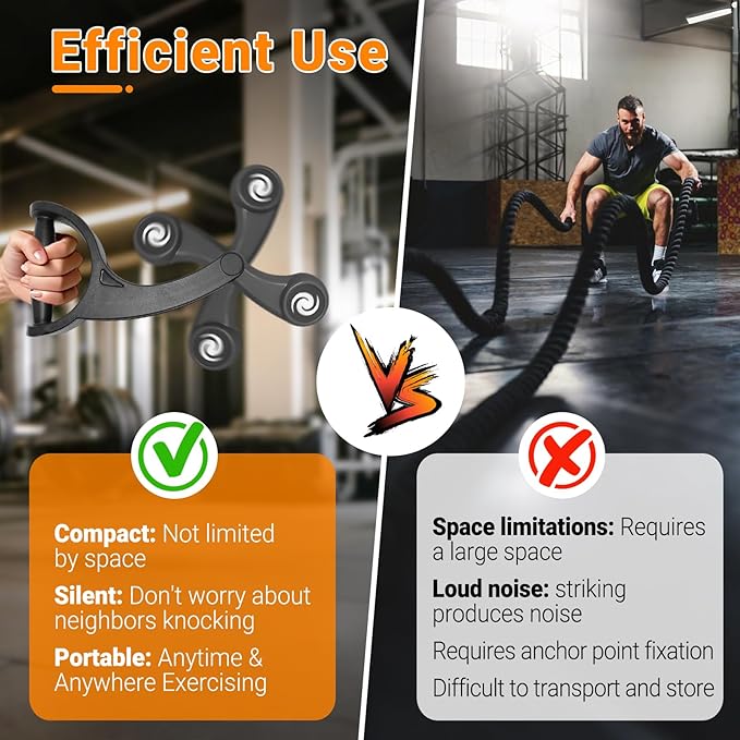 Arm Trainer for Men and Women, 360° Rotation Forearm Strengthener for Home Gym Workout, Ropeless Battle Ropes for Home Gym, Chest Trainer, Shoulders and Arm Muscle Training Fitness Equipment