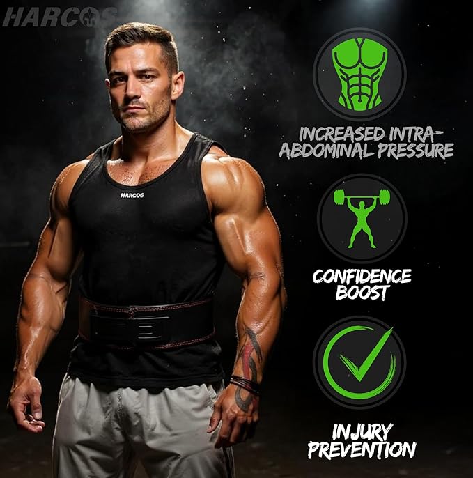 Harcos 13mm Premium Full Grain Leather Lever Weight Lifting Belt for Men & Women – Premium Gym Belt for Powerlifting, Squats, Deadlifts – Heavy Duty Lever Buckle – Weightlifting Belt for Gym Training & Bodybuilding