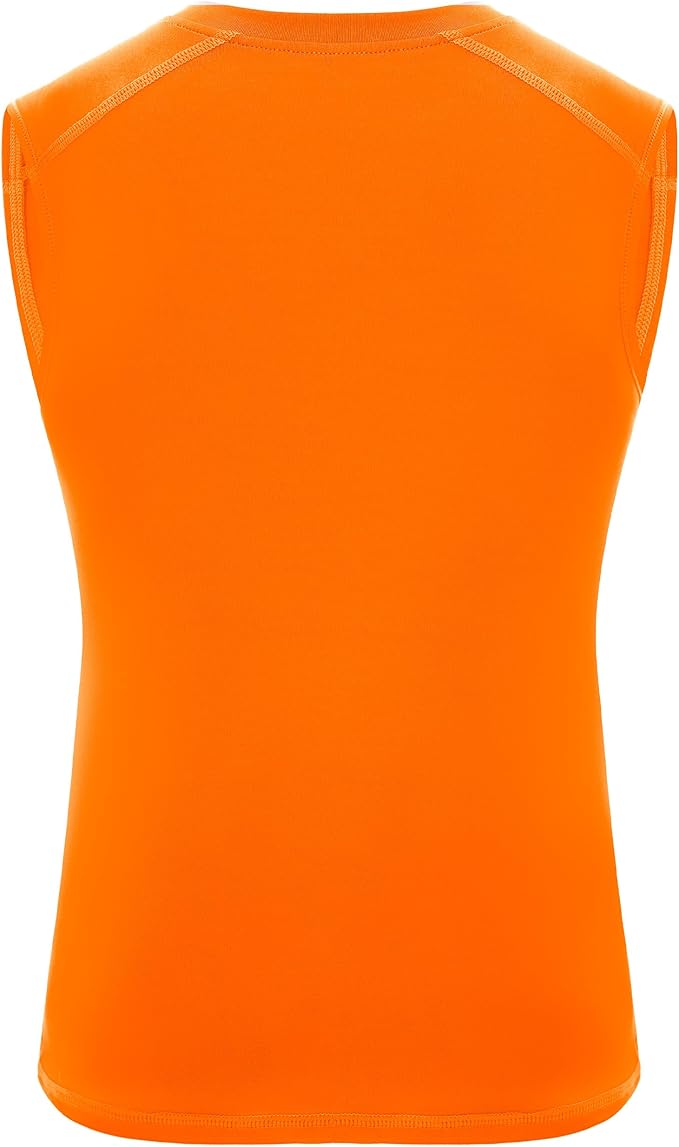 Roadbox Boys Youth Sleeveless Compression Shirt, Quick Dry Kids Football Undershirt, Athletic Soft Tank Tops Sport Basketball
