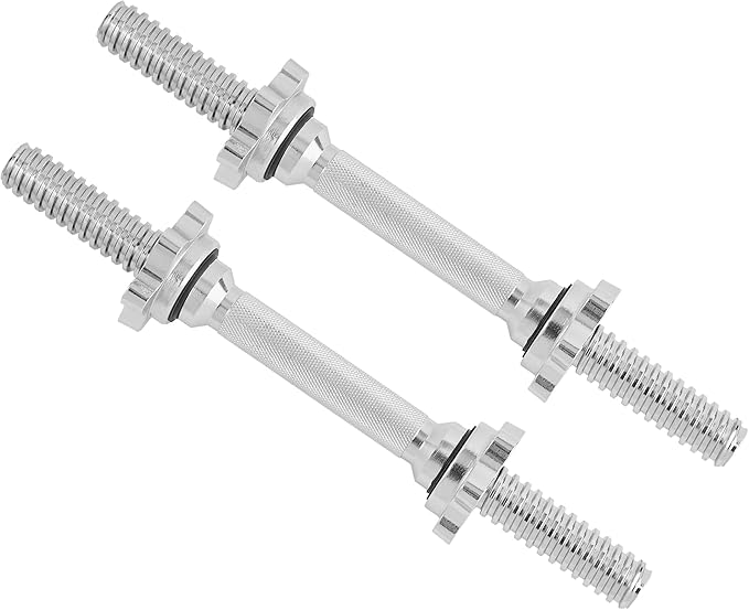 Yes4All Threaded Dumbbell Handles, Build Your Own Secure 14/16/18/24 Inch Dumbbell Bar Pair, Fit 1”–1.15” Plates Adjustable for Strength Progress, Non-Slip Star-Lock Collars, Tight Grip