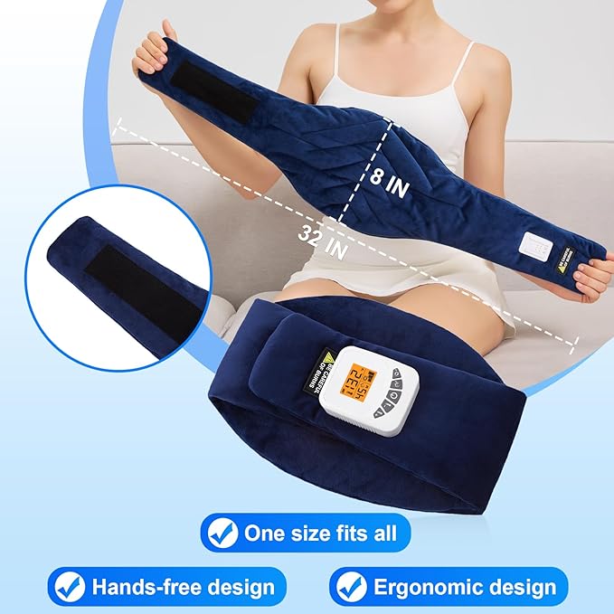 Neck Heating Pad with Vibration Massage for Neck Pain Relief,Portable Cordless Heating Pad for Neck,Heated Neck Wrap Cordless for Soreness Stiffness