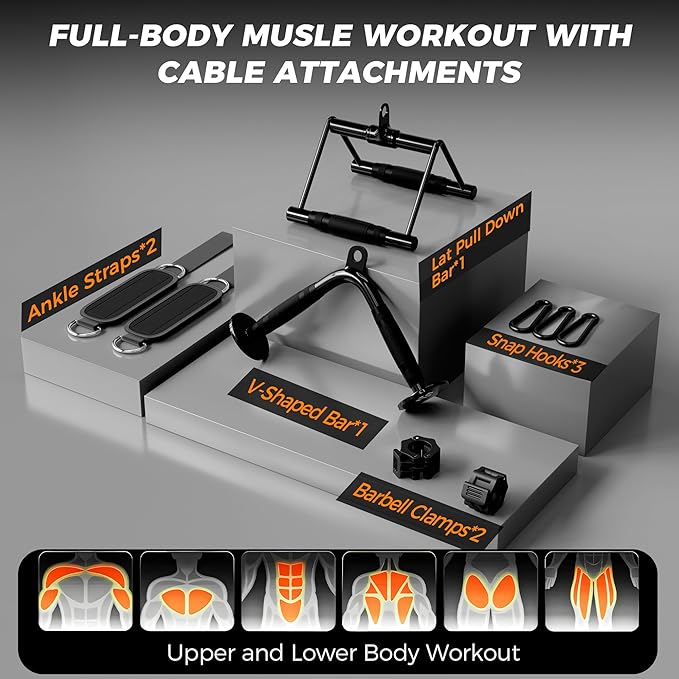 Mikolo M4 2.0 Smith Machine, All-in-One Home Gym Power Cage with LAT Pulldown & Cable Crossover, Squat Rack for Full Body Workouts