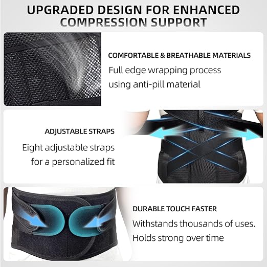 Upgraded Posture Corrector for Women & Men, Back Brace for Upper/Lower Back Pain, Herniated Disc, Sciatica,Adjustable Support & Bionic Panel L (34"-38")
