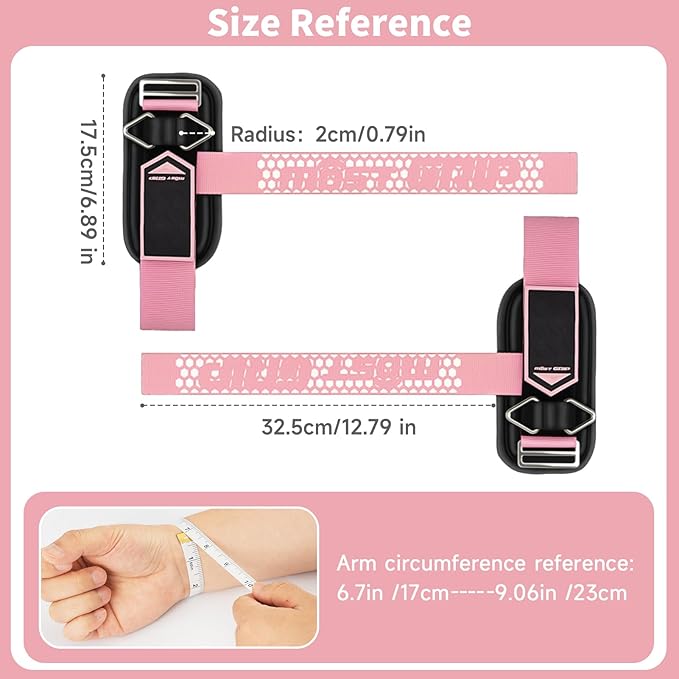 Drip Glue Non-Slip Wrist Straps for Weightlifting, 2-in-1 Lifting Straps with D Rings for Cable Machine Workout, 10mm Neoprene Padded Wrist Wraps for Weight Lifting Deadlift