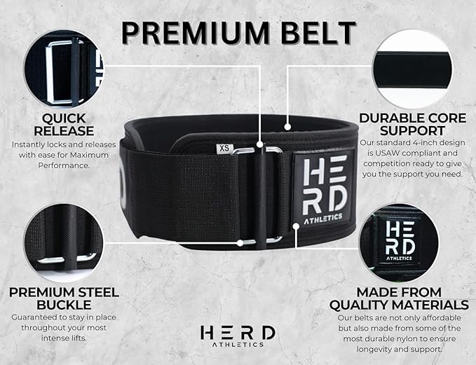 Weightlifting Belt, Workout Belt for Bodybuilding, Powerlifting, Olympic Lifting, Cross Training | Ideal for Squats, Deadlifts, and Barbell Exercises with Metal Buckle | Exceptional Back and Core Support