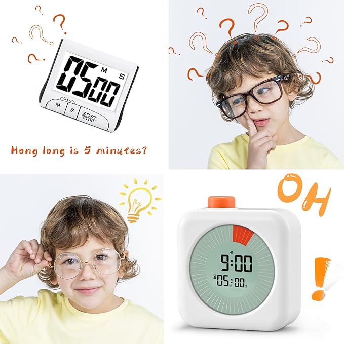 EooCoo Digital Visual Timer 60-Minute Countdown (3-in-1) for Kids & Adults, Handy Time Management Tool, Classroom Essential, Ideal Back-to-School Teacher Gift - Fits Homeschool, Kitchen, ADHD Users