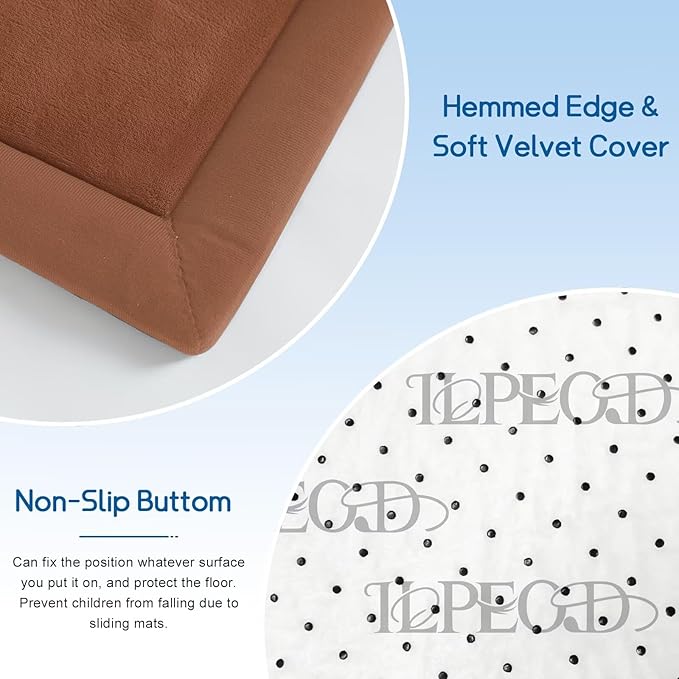 Baby Play Mat for Floor Nursery Muscle Mat Area Rug Playroom Rug 50"x50" Memory Foam 1.3" Thick Crawling Mat for Babies,Toddlers, Infants,Kids (Brick Red)