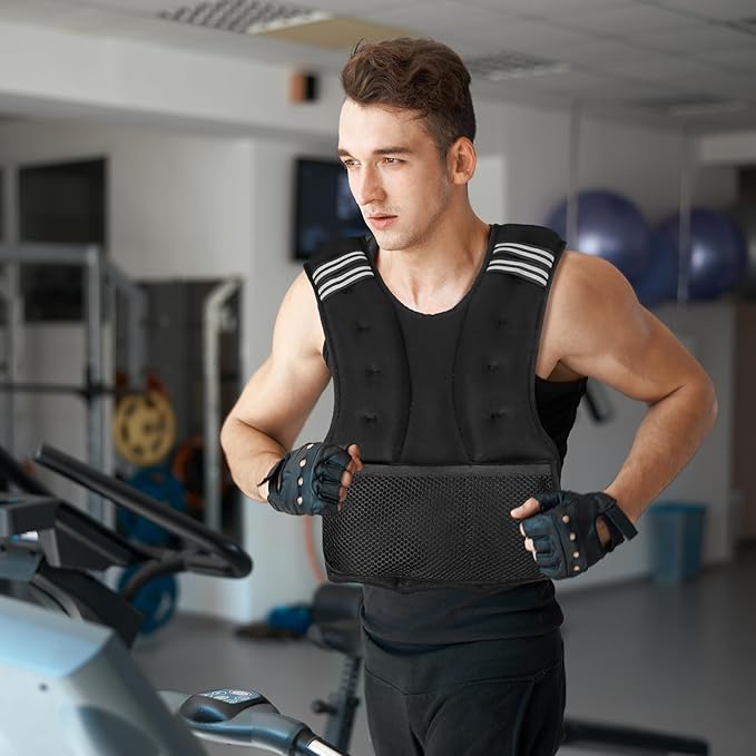 Henkelion Adjustable Weighted Vest for Men Women Weights Included, 4-10lbs/11-20lbs Body Weight Vests Adjustable for Running, Training Workout, Jogging, Walking