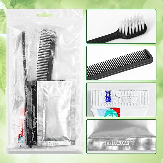 Toiletry Kits Disposable Travel Size Personal Hygiene Kits for Homeless Care Package Supplies in Bulk Toiletries Set Essential Women Men Hotel Guest Charity,Camping,Travel, Apartment 5 in 1(20 Pack)