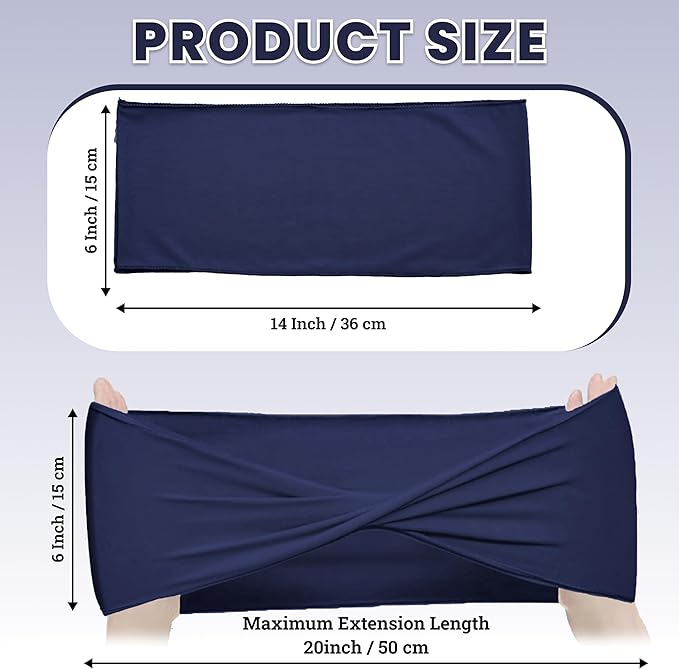 MDS Pack of 25 Spandex Chair Sashes Bows Elastic Stretch Dining Chair Bands Ties Without Slider Buckle Universal fits for Wedding Baby Shower Birthday Party Banquet Event Decoration - Navy Blue