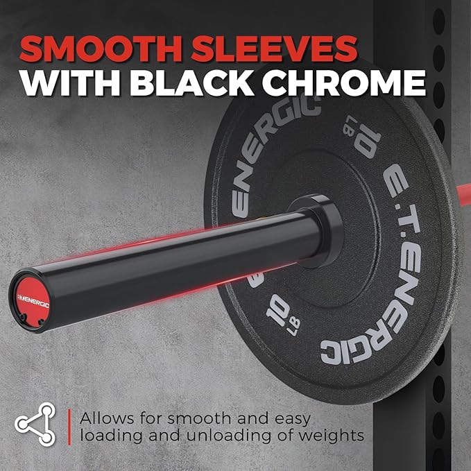 Olympic Barbell 7FT 40LB – 700LB Capacity Heavy Duty Weight Lifting Bar with 2" Olympic Sleeves, Medium Knurl Powerlifting Barbell for Squat Bench Press Deadlift Home Gym Strength Training