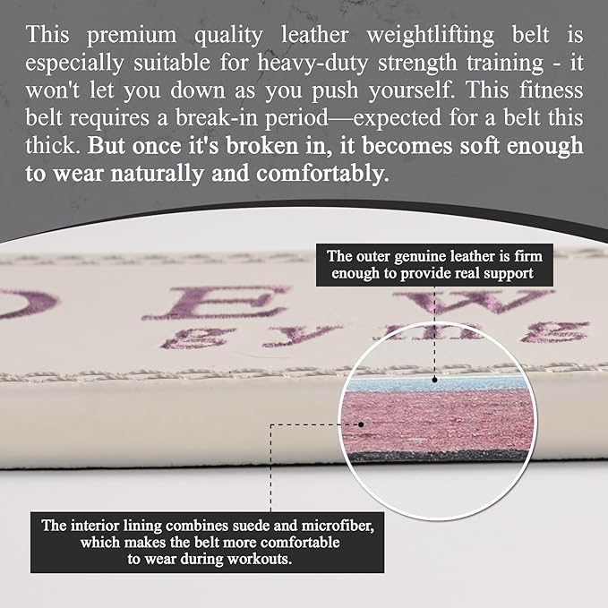 Weight Lifting Belt, 10mm Thick, 4-Inch Wide Heavy Duty Leather Lever Gym Belt, Ideal for Weightlifting, Squats, Deadlifts, Powerlifting, Cross Training and Weight Training