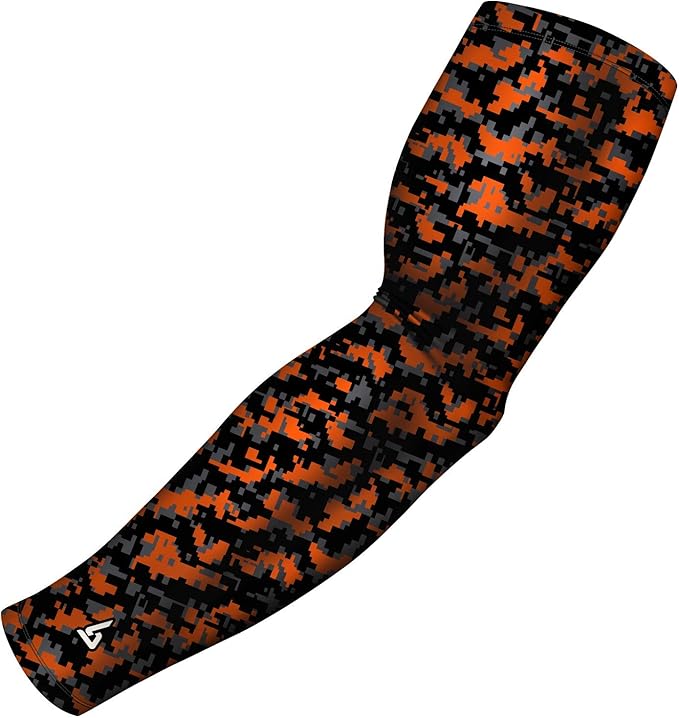 B-Driven Sports Pro Fit Compression Arm Sleeve for Men Women & Youth, Basketball Baseball Football, Single Digital Designs