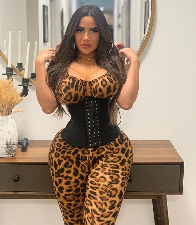 YIANNA Women's Underbust Latex Sport Girdle Waist Trainer Corsets Hourglass Body Shaper