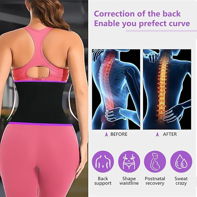 AMZBOSS Waist Trainer for Women Lower Belly Fat, Waist Sweat Band for Women, Belly Band Sweat Belt, Stomach Wrap, Body Shaper