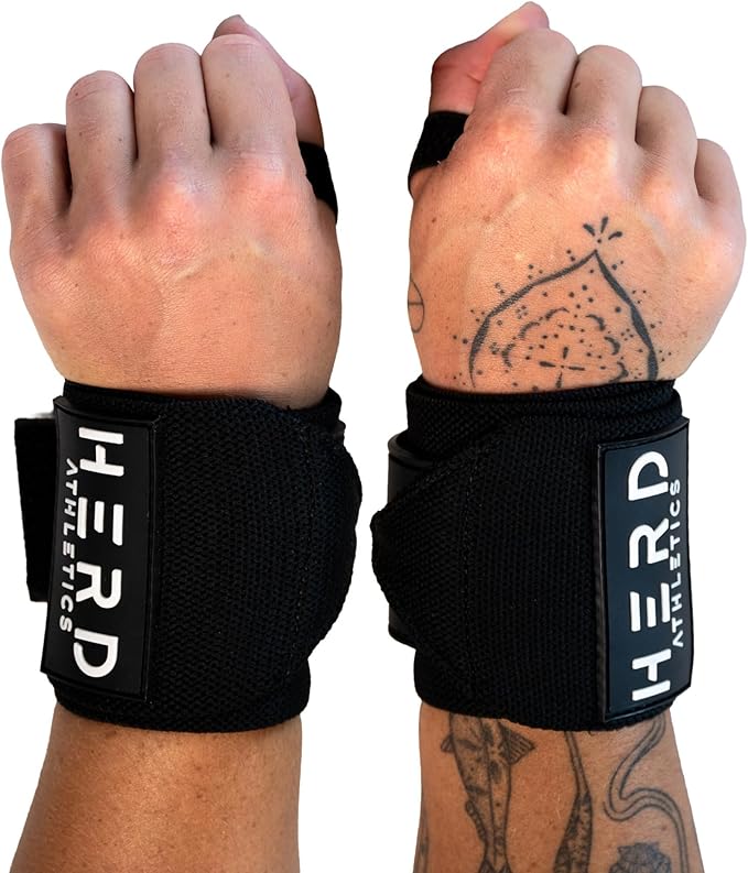 Weightlifting Wrist Wraps – 12" & 18" Adjustable Support with Thumb Loop – Medium Stiffness for Powerlifting, Olympic Lifting, Functional Fitness, Bodybuilding