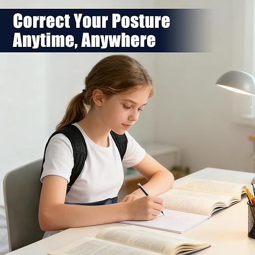 Posture Corrector for Kids Adjustable Back Straighter with Shoulder Pads Upper Back Posture Brace for Teenagers to Provide Spinal Support Improve Posture and Prevent Slouching(Medium, waist size 23.6-31.5in)