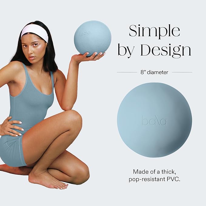 Bala Pilates Ball, Non-Weighted Exercise Ball - Small 8" Yoga Ball for Barre, Stretching, Strength & Core Training - Workout Accessory with Mini Pump for Home Gym & Fitness Routines - 100% PVC