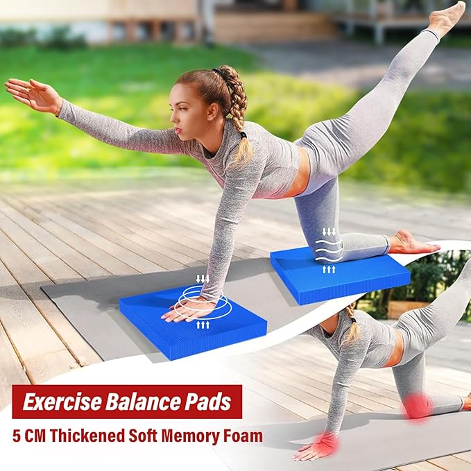 Balance Pad- Foam Balance Pad for Workout, Non-Slip & Water-Resistant Stability Trainer Mat, Soft TPE Exercise Foam Mat for Rehabilitation Stability,Physical Therapy,Fitness,Yoga (15.7" * 13" * 2")