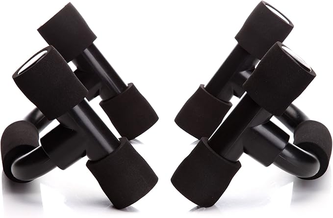 READAEER Push Up Bars Gym Exercise Equipment Fitness 1 Pair Pushup Handles with Cushioned Foam Grip and Non-Slip Sturdy Structure Push Up Bars for Men & Women