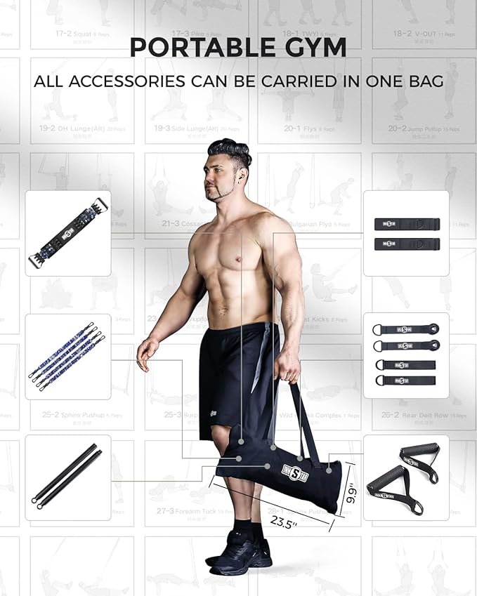 Innstar Multi-Function Resistance Bands for Working Out, Push Up Exercise Bands Resistance Bands Set for Bench Press Gym Equipment, Home Workout, Travel Portable