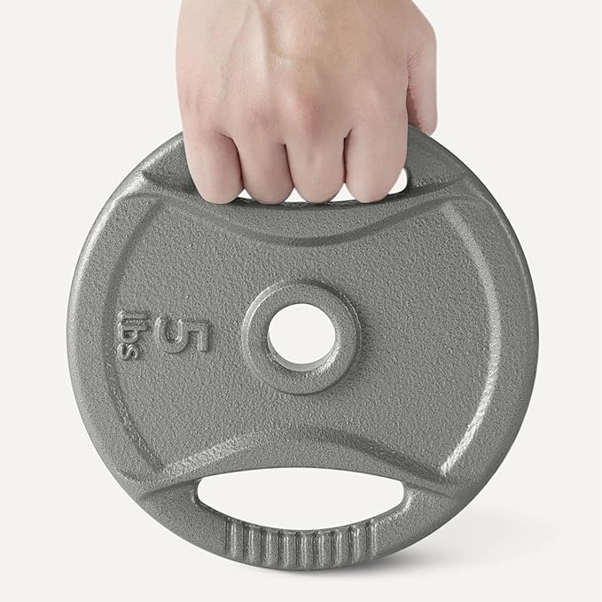 Amazon Basics 1-Inch Cast Iron Grip Weight Plates