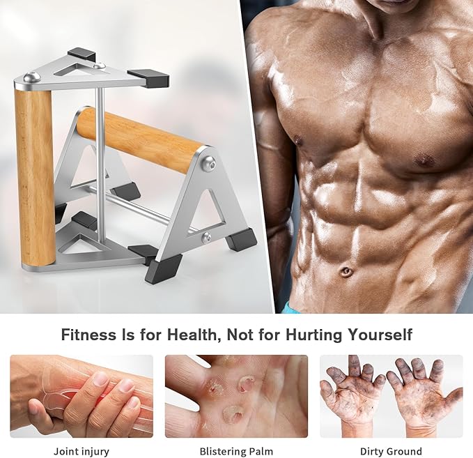 Push Up Stand, Pushup Handles for Strength Training, Heavy-duty Stainless Steel Push Up Bars Gym Exercise Equipment, Hold Up to 500lbs, 1 Pair