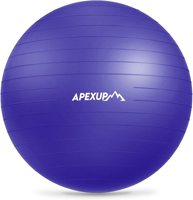 APEXUP Yoga Ball Exercise Ball Anti Slip Heavy Duty for Fitness, Balance & Core Workout, Balance Training, Pregnancy & Physical Therapy, 5 Sizes