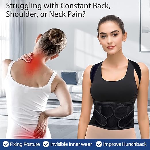 Upgraded Posture Corrector for Women & Men, Back Brace for Upper/Lower Back Pain, Herniated Disc, Sciatica,Adjustable Support & Bionic Panel 2XL (42"-46")