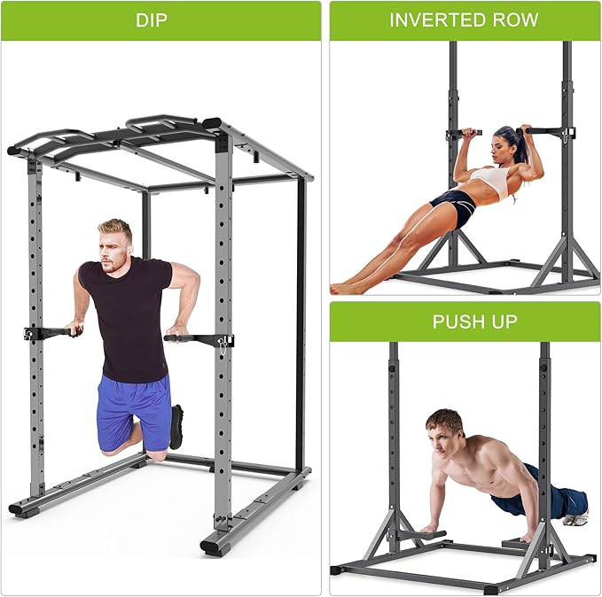 Nordic Hamstring Curl Attachment, Dip Bar, Belt Squat & Safety Spotter Arms for 2"x2" & 3"x3" Power Racks, Home Gym Strength Training Accessories