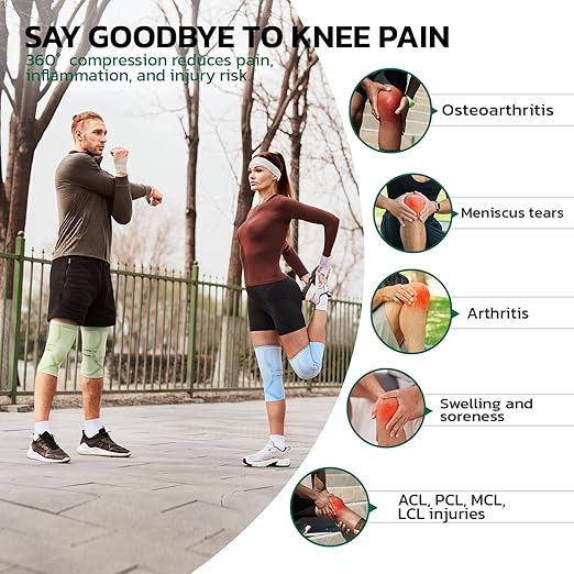 aoFIT Compression Knee Brace for Women & Men, 2 Pack AOCELL Knee Sleeve Support for Knee Joint Pain Relief, ACL, Meniscus Tear, Arthritis - Breathable for Workout, Running, Gym, Sports, Fitness XXL