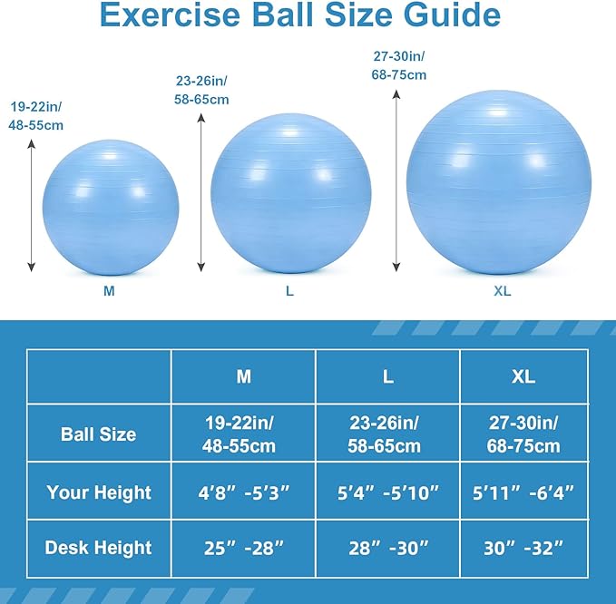 4Pcs Yoga Ball Set includes Large and 9in Pilates Balls, Massage & Spiky Ball for Fitness ,Anti-Burst Exercise Ball with Pumb for Pregnancy,Physical Therapy,Office Chair, Home Workout,3Sizes,3Colors