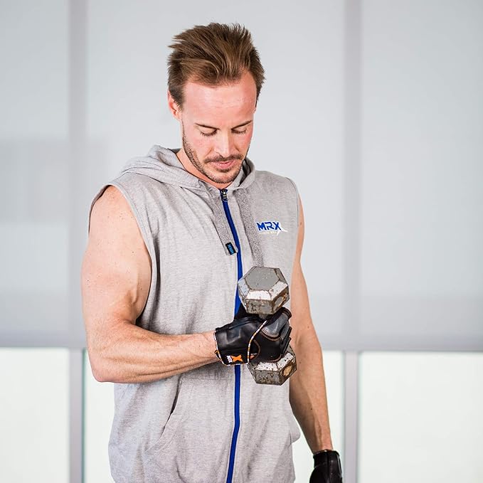 MRX Weight Lifting Pro Level Gloves with 18 Inches Long Wrist Strap Gym Workout Exercise & Fitness in