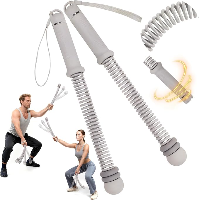 Ropeless Battle Ropes with Adjustable Weights, Easy-to-Carry Silent Fitness Tool for Total-Body Sculpting, Cardio & Fat Burn, Home Gym Strength Equipment for Core, Arms and Glutes - Grey